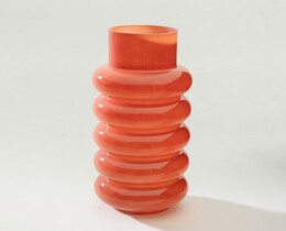 Vaso in vetro rosso 15x35 cm