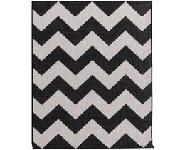 Tappeto moderno a spina di pesce nero/beige 160x230 cm