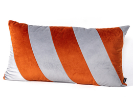 Cuscino patchwork rettangolare grigio rame
