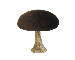 Decorazione a forma di fungo in velluto, 10 cm, marrone
