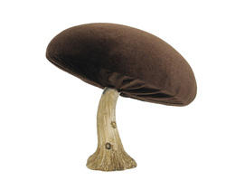 Decorazione a forma di fungo in velluto, 12 cm, marrone