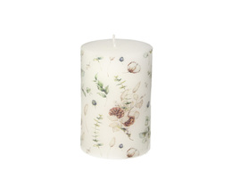 Candela Bianca 13 cm fiori