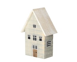 Decorazione Casa di Neve 19 cm bianco grigio