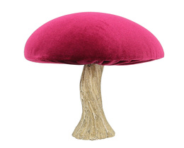 Decorazione Fungo di Velluto 17 cm rubino