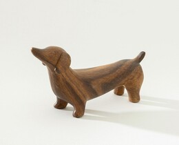 Statuetta in ceramica del cane Bruno, 17x4x11 cm