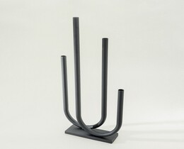 Portacandele in metallo Sculptura 30x9x69 cm