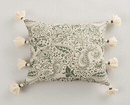 Fodera per cuscino con nappe, motivo floreale nomade, 45x45 cm