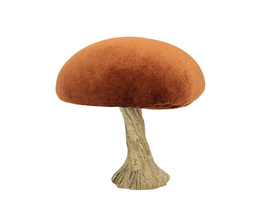 Fungo decorativo in velluto, 10 cm, arancione