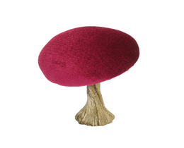 Decorazione Fungo di Velluto 10 cm rubino