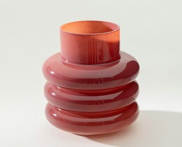 Vaso in vetro rosso 16x24 cm
