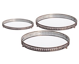 Set di vassoi Edith 3 pezzi oro antico