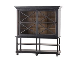 Credenza Rimir 160x50x220 nero antico e naturale