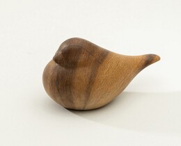 Statuetta di uccello scura, dimensioni 10x5x6 cm