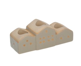 Portacandele Hauses 13x5x7cm beige