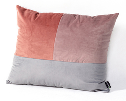 Cuscino patchwork quadrato rosa grigio lilla
