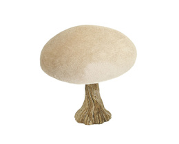 Decorazione a forma di fungo in velluto, 10 cm, beige