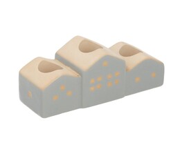 Portacandele Hauses 13x5x7cm grigio