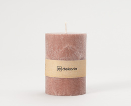Candela profumata al profumo di palma, colore rosa antico.