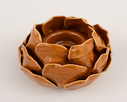Portacandele Petalia marrone chiaro 10 cm